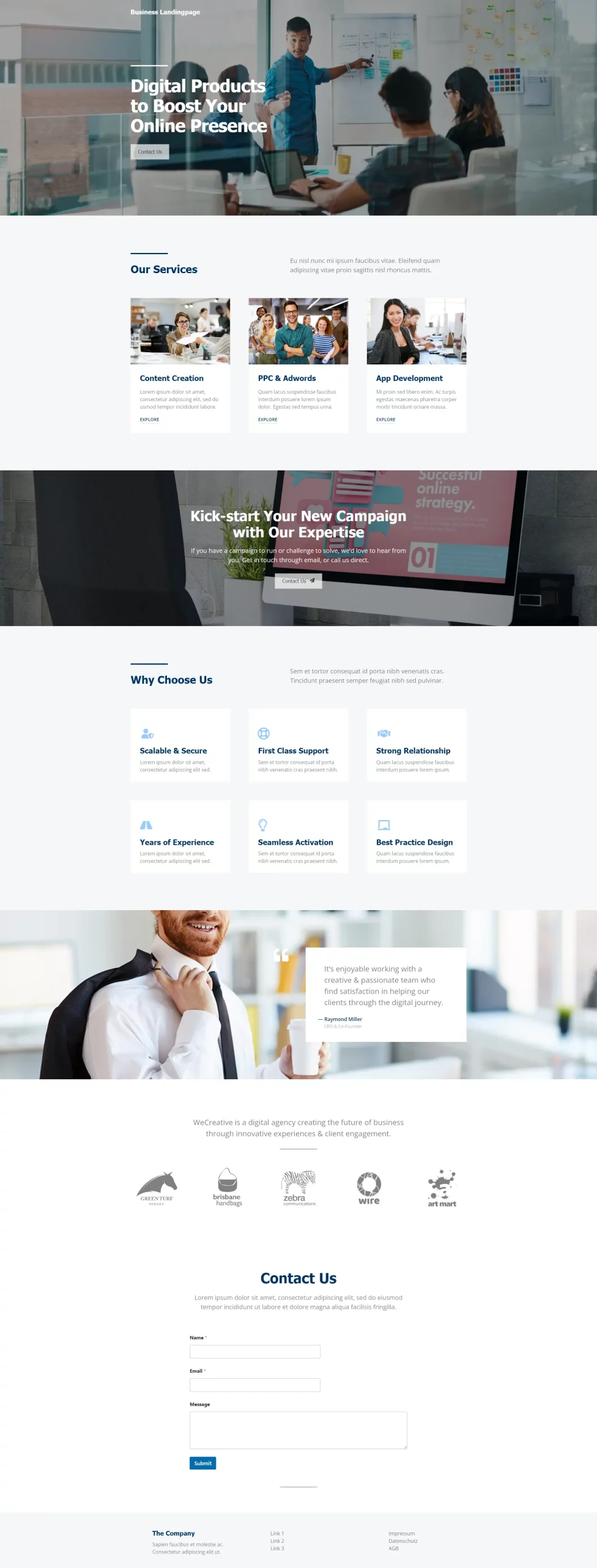 Business Landingpage WordPress Elementor Template